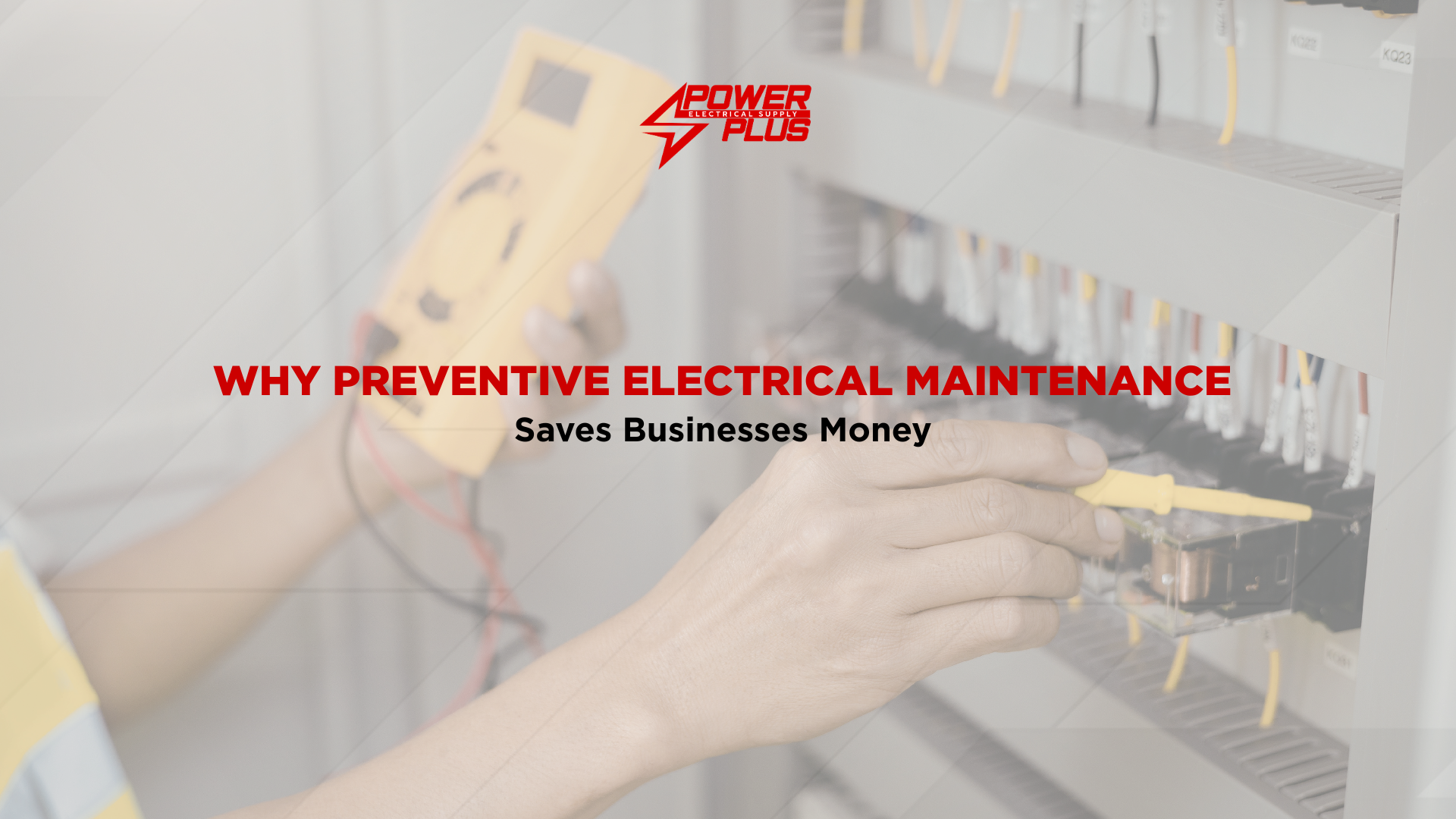 Technician performing preventive electrical maintenance on a control panel to improve system safety and reduce costly equipment failures.