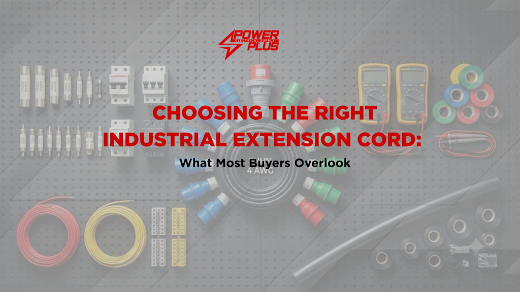 Industrial-grade extension cords and heavy-duty electrical accessories used in construction sites and manufacturing facilities.