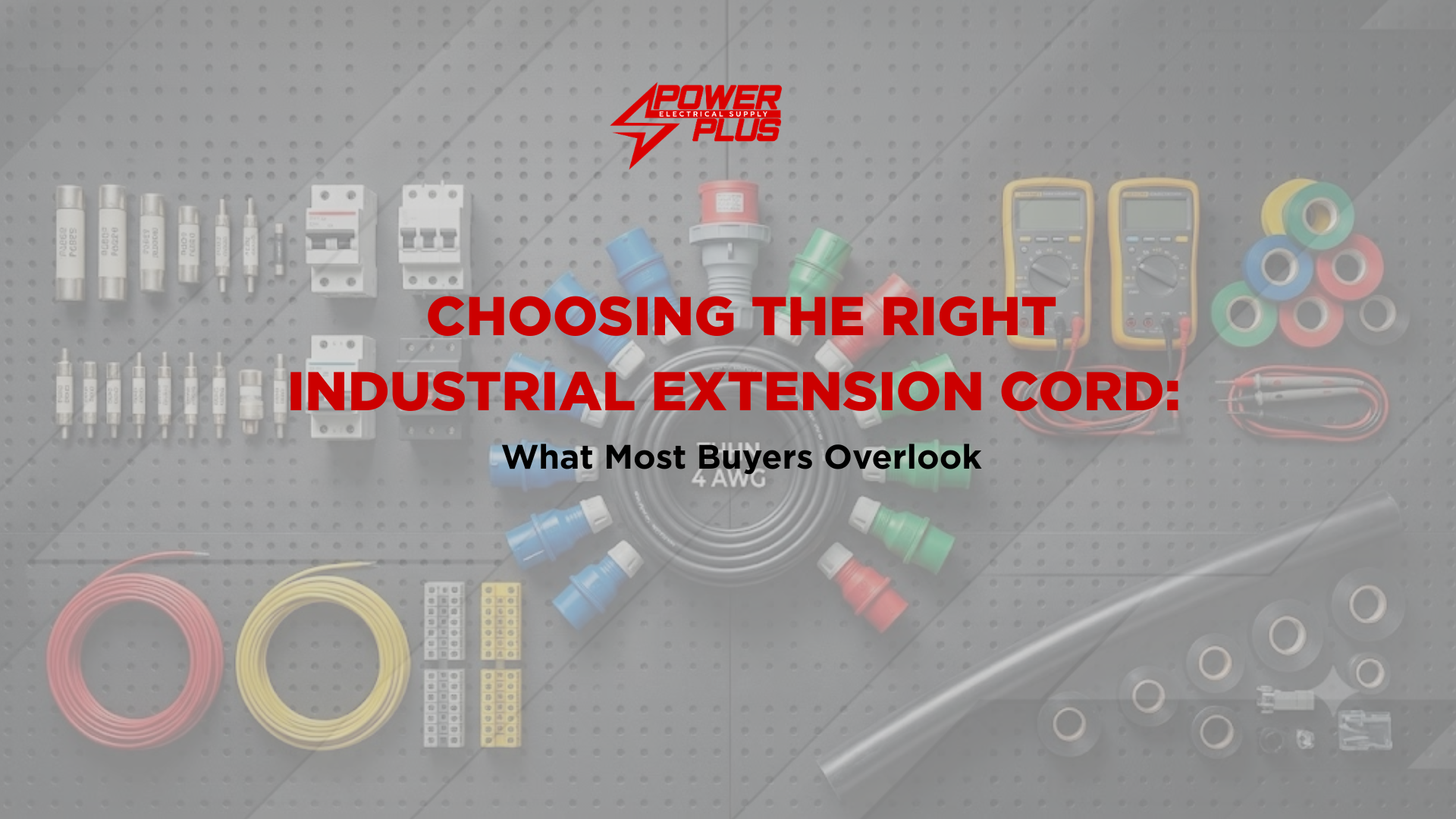 Industrial-grade extension cords and heavy-duty electrical accessories used in construction sites and manufacturing facilities.